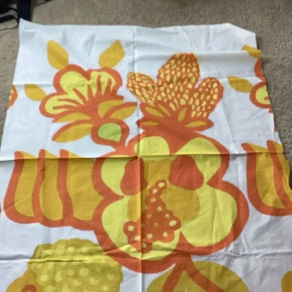 Marimekko Oyj Suomi 1969 Orange Yellow Fabric 1 yard